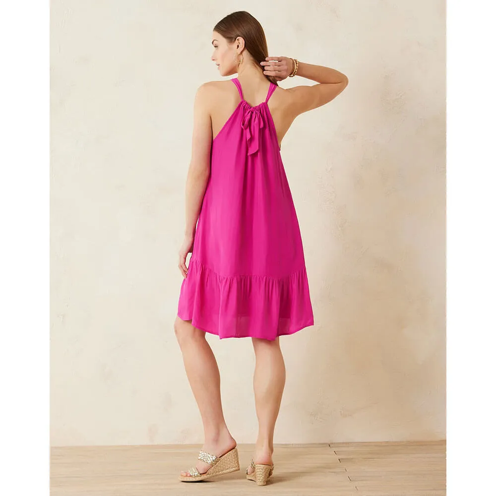 Womens Tommy Bahama Swimwear Tommy Bahama Calypso Crepe Tier Short Dress Cover Up - Pink Maui *