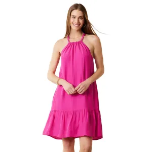 Womens Tommy Bahama Swimwear Tommy Bahama Calypso Crepe Tier Short Dress Cover Up - Pink Maui *