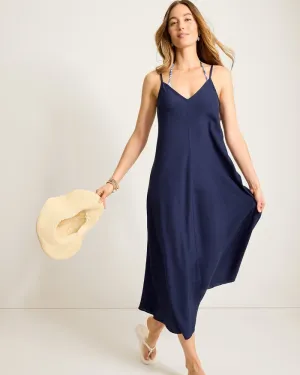 Womens Tommy Bahama Swimwear Tommy Bahama Capri Coast Bias Dress Cover Up - Mare Navy