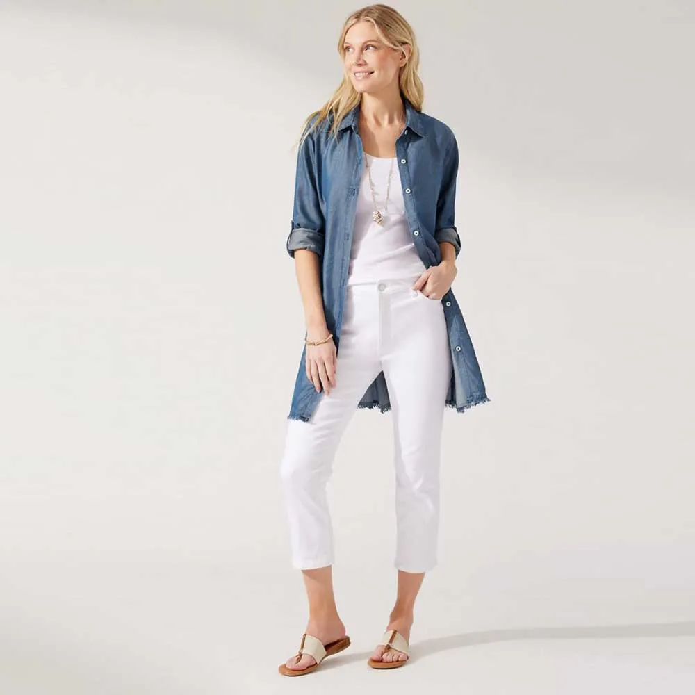 Womens Tommy Bahama Swimwear Tommy Bahama Chambray Boyfriend Shirt Cover Up - Chambray
