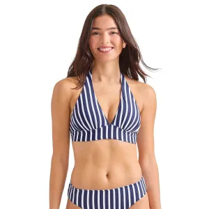 Womens Tommy Bahama Swimwear Tommy Bahama Coastline Stripe Reversible Halter  Top - Mare Navy