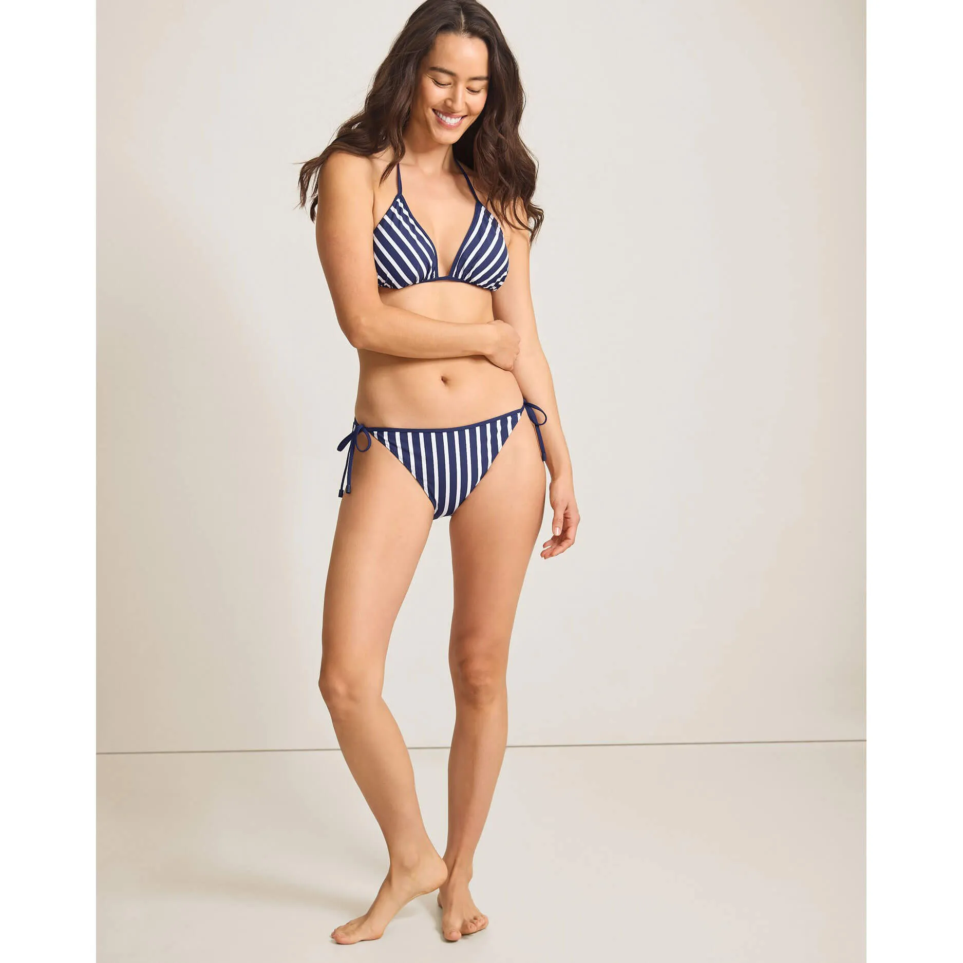 Womens Tommy Bahama Swimwear Tommy Bahama Coastline Stripe Reversible String Bottom - Mare Navy