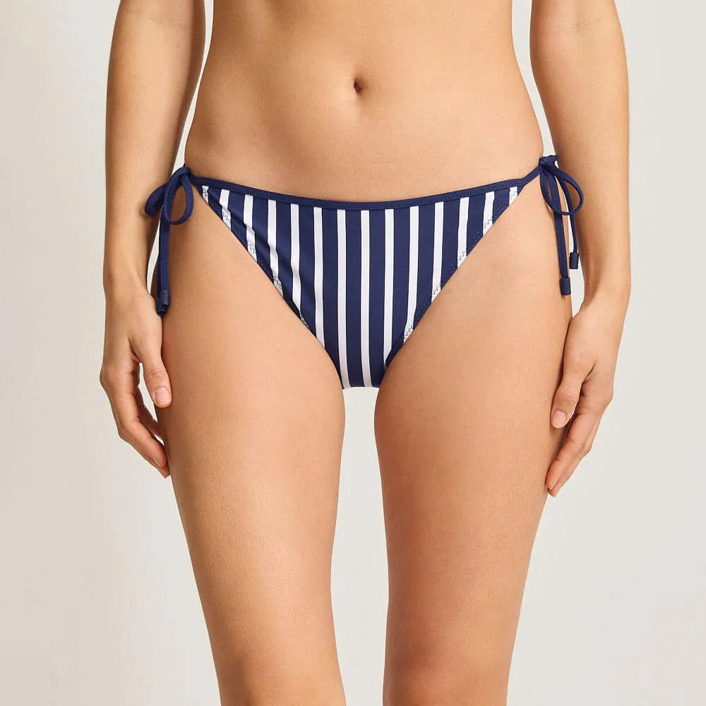 Womens Tommy Bahama Swimwear Tommy Bahama Coastline Stripe Reversible String Bottom - Mare Navy