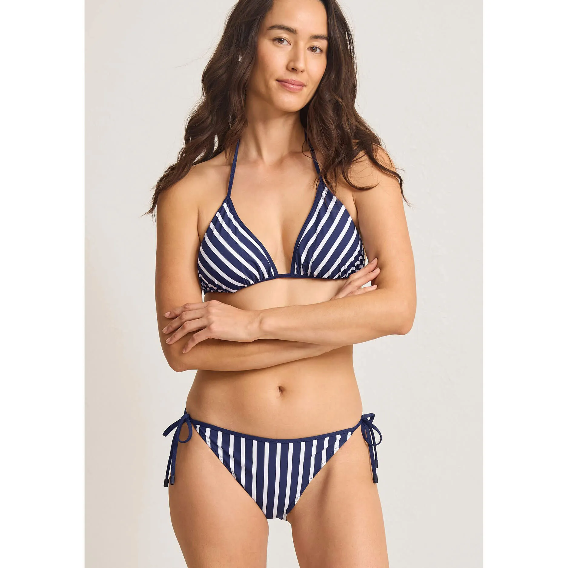 Womens Tommy Bahama Swimwear Tommy Bahama Coastline Stripe Reversible String Bottom - Mare Navy