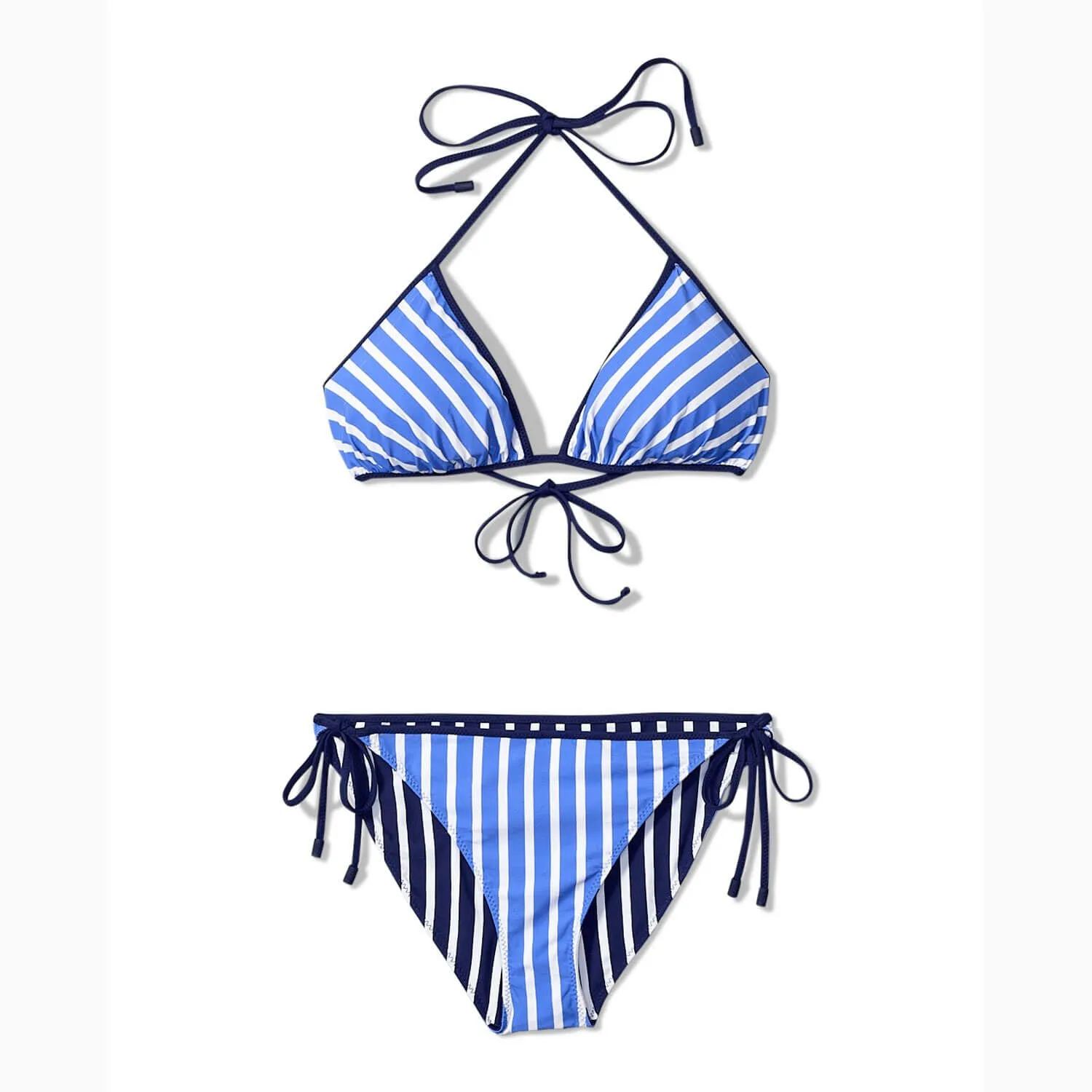 Womens Tommy Bahama Swimwear Tommy Bahama Coastline Stripe Reversible String  Top - Mare Navy
