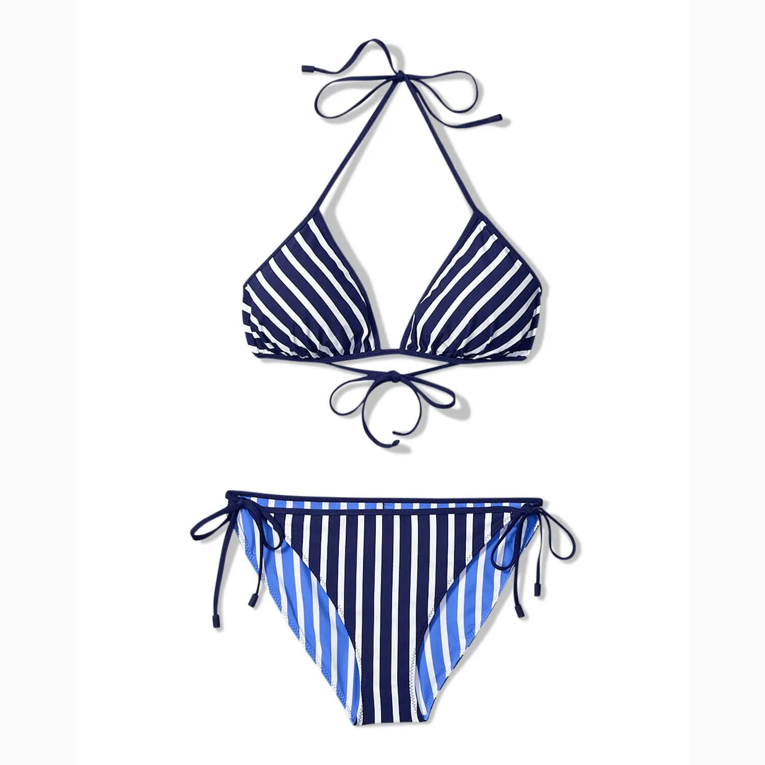 Womens Tommy Bahama Swimwear Tommy Bahama Coastline Stripe Reversible String  Top - Mare Navy