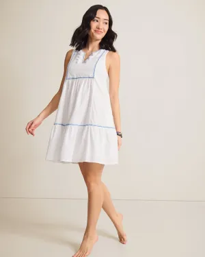 Womens Tommy Bahama Swimwear Tommy Bahama Cotton Clip Sleeveless Tiered Dress Cover Up - White