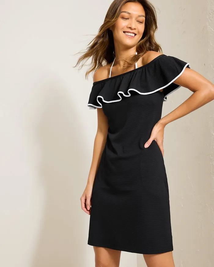 Womens Tommy Bahama Swimwear Tommy Bahama Island Cays Cabana Spa Dress Cover Up - Black *
