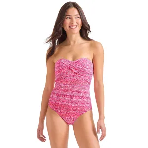 Womens Tommy Bahama Swimwear Tommy Bahama Island Cays Point Bandeau One Piece Swimsuit - Pink Maui *