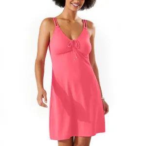 Womens Tommy Bahama Swimwear Tommy Bahama Island Cays V-Neck Spa Dress Coverup - Coral Coast