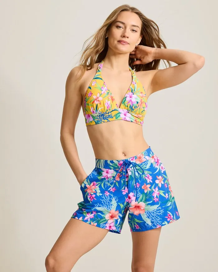 Womens Tommy Bahama Swimwear Tommy Bahama Isola Vita Reversible Halter  Top - Palace Blue