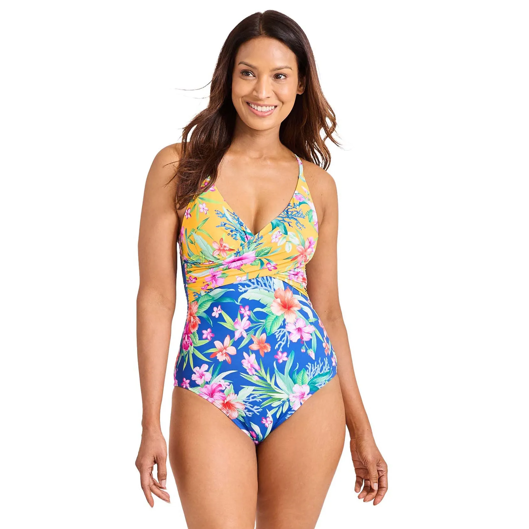 Womens Tommy Bahama Swimwear Tommy Bahama Isola Vita Twist Front One Piece Swimsuit - Palace Blue