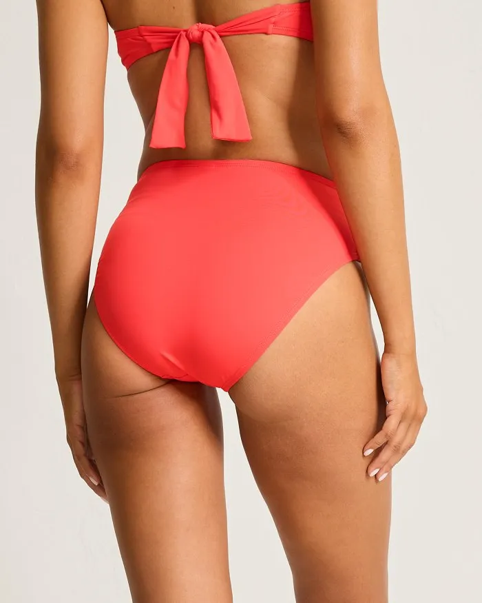 Womens Tommy Bahama Swimwear Tommy Bahama Novelty Pearl High Waist Bottom - Citrus Coral