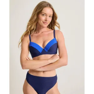 Womens Tommy Bahama Swimwear Tommy Bahama Ocean Point Colorblock Underwire Bra Top - Mare Navy