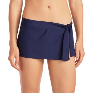 Womens Tommy Bahama Swimwear Tommy Bahama Pearl Skirted Bikini Bottom - Mare Navy