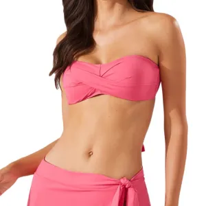Womens Tommy Bahama Swimwear Tommy Bahama Pearl Twist Bandeau Bra Top - Coral Coast