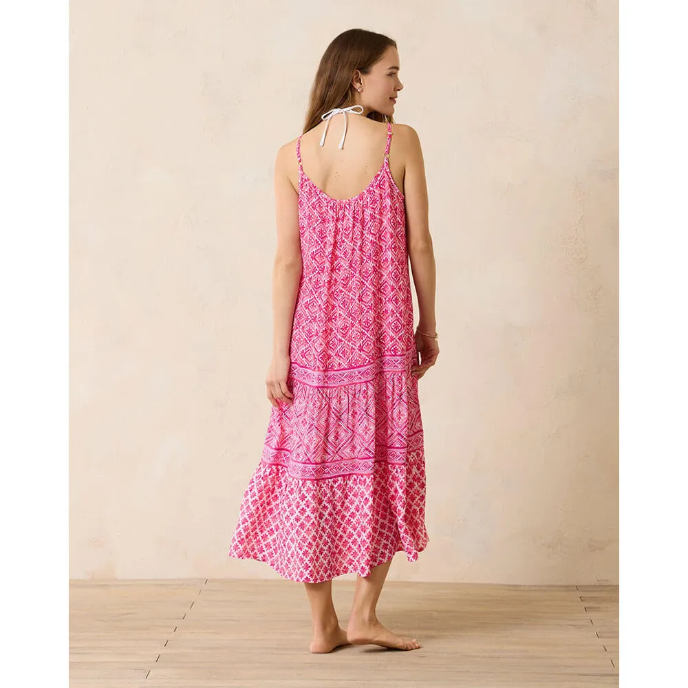 Womens Tommy Bahama Swimwear Tommy Bahama Shell Beach Tier Boarder Midi Cover Up - Passion Pink*