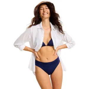 Womens Tommy Bahama Swimwear Tommy Bahama Shoreline Cotton Boyfriend Shirt Cover Up- White