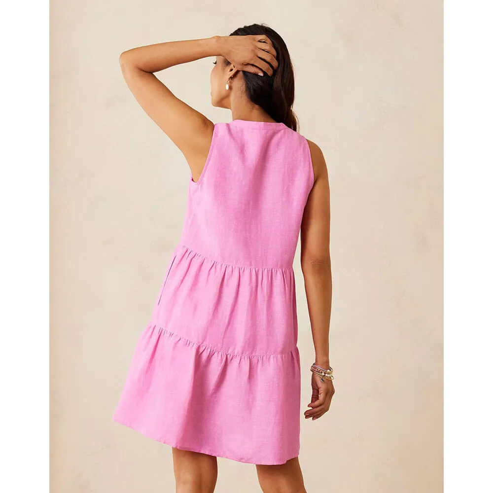 Womens Tommy Bahama Swimwear Tommy Bahama St Lucia Sleeveless Tier Dress Cover Up - Preppy Pink
