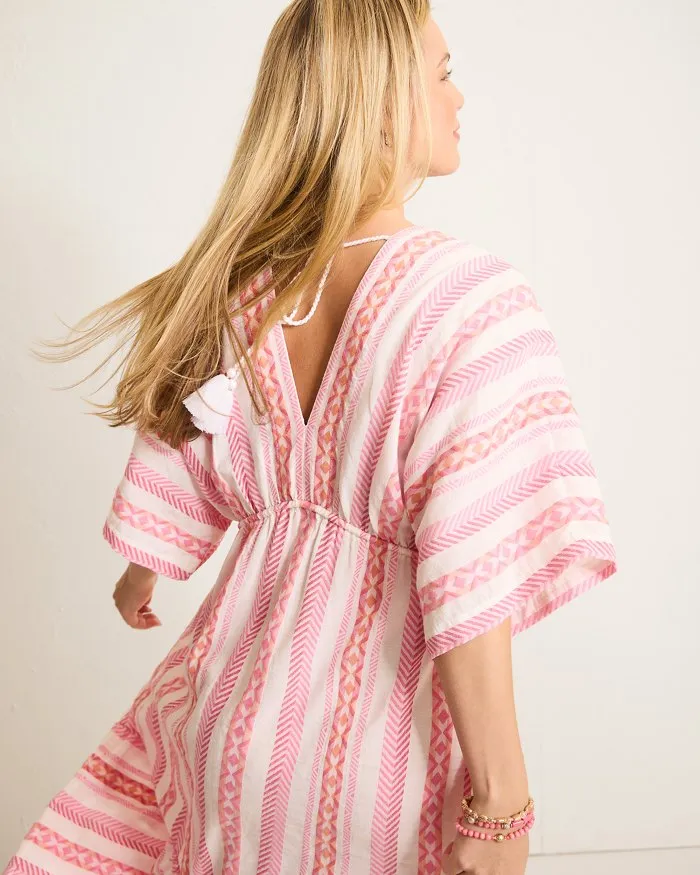 Womens Tommy Bahama Swimwear Tommy Bahama Womens Geo Jacquard Midi Dress Coverup - Preppy Pink