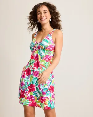 Womens Tommy Bahama Swimwear Tommy Bahama Womens Island Cays Fiesta V Neck Spa Dress Coverup - White