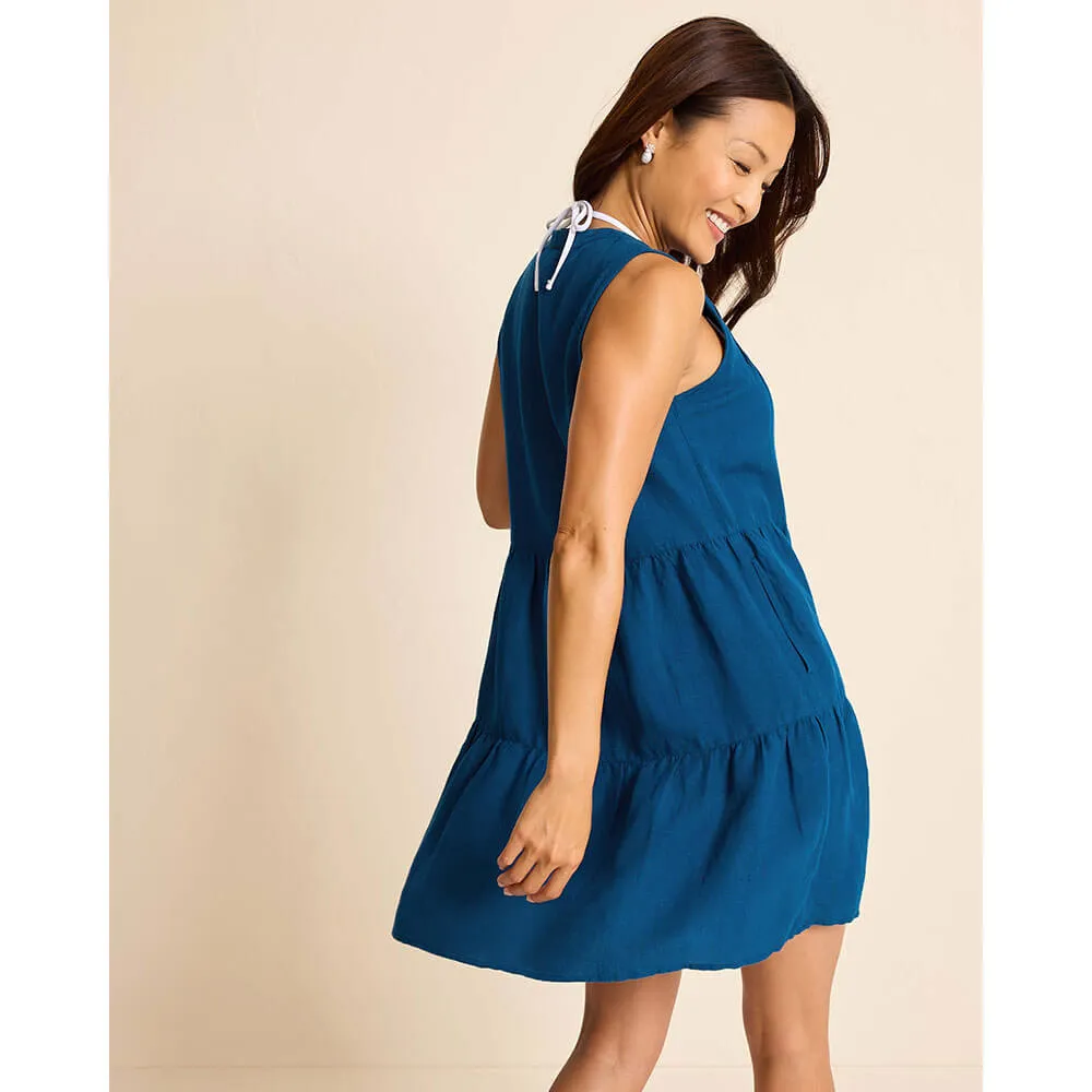 Womens Tommy Bahama Swimwear Tommy Bahama Womens St Lucia Sleeveless Tier Dress Coverup - Indigo Tide
